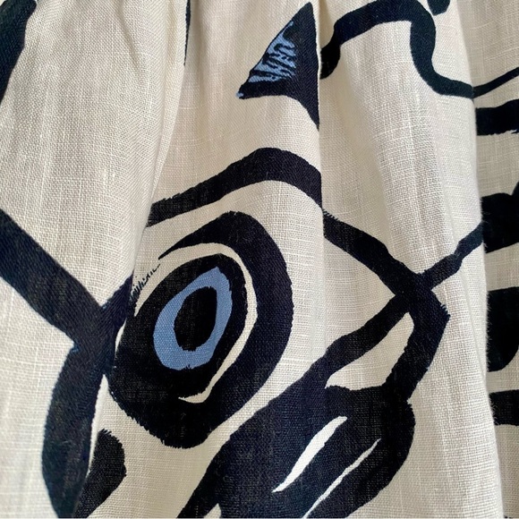 Magaschoni Cream and Black Artistic Midi Skirt - Picture 3 of 6